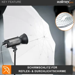 Walimex pro Standardreflektor II kompatibel mit Walimex pro & Bowens Anschluss, gleichmäßiger Lichtkegel für professionelle Lichtgestaltung