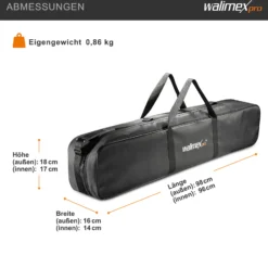 Walimex pro Stativtasche 98 cm für Max. 4 Studiostative bis 96 cm - Tragetasche mit Schultergurt, Praktisch und komfortabel, dicke Polsterung, außen: 98 x 18 x 16 cm, Innen 96 x 17 x 14 cm