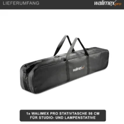 Walimex pro Stativtasche 98 cm für Max. 4 Studiostative bis 96 cm - Tragetasche mit Schultergurt, Praktisch und komfortabel, dicke Polsterung, außen: 98 x 18 x 16 cm, Innen 96 x 17 x 14 cm