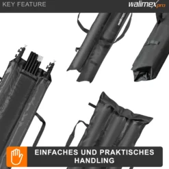 Walimex pro Stativtasche Vario 120 cm – 1200 x 580 x 200 mm – robuste Tasche für bis zu 3 Stative, leicht & faltbar, mit Tragegurt & Zubehörfach