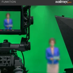 Walimex pro Stoffhintergrund 2,85 x 6 m chroma grün, Fotohintergrund aus Polyester 130 g/m², Hintergrund aus Stoff mit Tunnel für Hintergrundsystem, ideal für Fotostudio