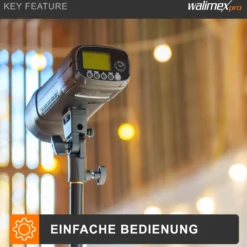 Walimex pro Studio-Akkublitz Mover 200 TTL - Kompakter Studioblitz mit 2.4GHz Empfänger, HSS Und TTL-Fähig, 2.900 mAh Kapazität, 200 W Blitzleistung, Ideal Für Outdoor-Fotografen