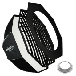 Walimex pro Studio Softbox Octagon 90cm + Softboxadapter für Hensel Expert, um 360° drehbar, inkl. Grid, Maske, Bowens Adapter und Transporttasche, ideal für Porträts und Beauty-Aufnahmen