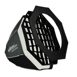 Walimex pro Studio Softbox Octagon 60cm, um 360° drehbar, einfacher Aufbau, inkl. Grid, Maske, Bowens Adapter und Transporttasche, ideal für Porträts und Beauty-Aufnahmen
