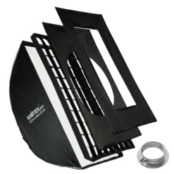 Walimex pro Studio Softbox Octagon 90cm + Profoto Adapter 15,2cm, 360°, einfacher Aufbau, inkl. Grid, Maske, Bowens Adapter und Transporttasche, ideal für Porträts und Beauty-Aufnahmen