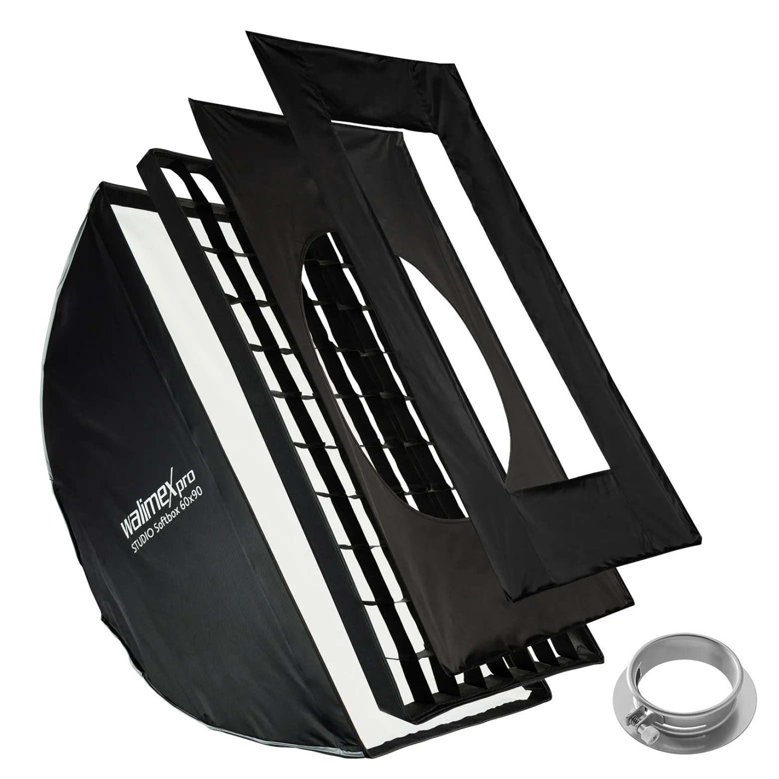Walimex pro Studio Softbox Octagon 90cm + Profoto Adapter 15,2cm, 360°, einfacher Aufbau, inkl. Grid, Maske, Bowens Adapter und Transporttasche, ideal für Porträts und Beauty-Aufnahmen