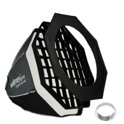 Walimex pro Studio Softbox Octagon 60cm + Softboxadapter für Elinchrom (Außendurchmesser: 15,2 cm), um 360° drehbar, einfacher Aufbau, inkl. Grid, Maske, Bowens Adapter und Transporttasche