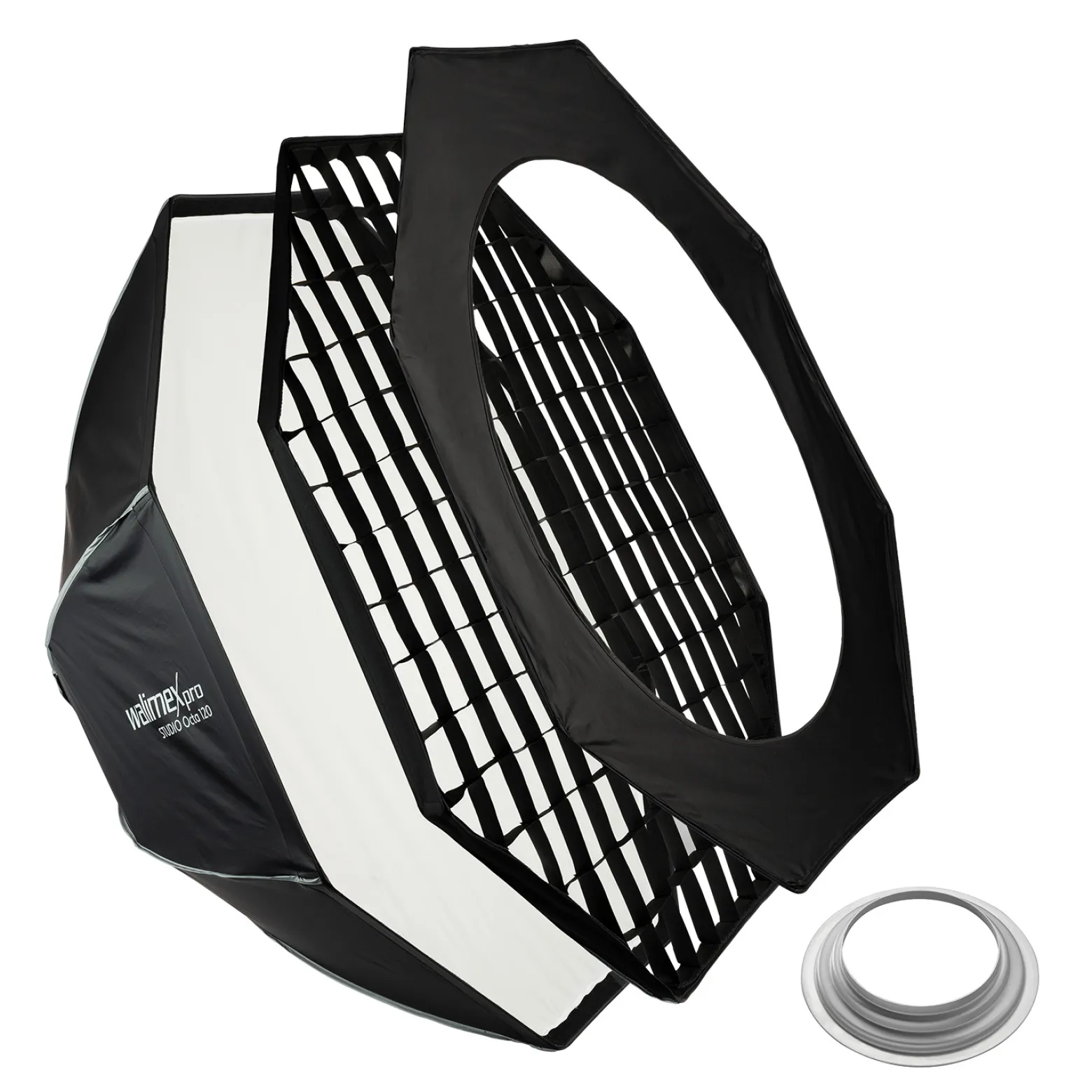 Walimex pro Studio Softbox Octagon 120cm + Softboxadapter für Hensel Expert, um 360° drehbar, inkl. Grid, Maske, Bowens Adapter und Transporttasche, ideal für Porträts und Beauty-Aufnahmen