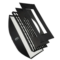 Walimex pro Studio Softbox 80x120cm, um 360° drehbar, einfacher Aufbau dank Schirmfunktion, inkl. Grid, Masken, Bowens Adapter und Transporttasche, ideal für Produkt- und Peoplefotografie