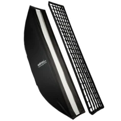 Walimex pro Studio Striplight Softbox 40x180cm, um 360° drehbar, Schirmfunktion, inkl. Grid, Maske, Bowens Adapter, Transporttasche, ideal für Produkt- und Peoplefotografie
