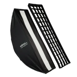 Walimex pro Studio Striplight Softbox 40 x 120 cm, Soft Box inkl. Diffusor, Lichtformer 360° drehbar, faltbar, schneller Aufbau, Bowens-Adapter für Studioblitz oder Studioleuchte