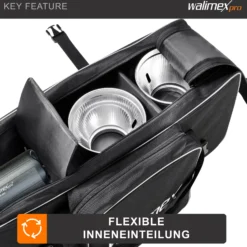 Walimex pro Studiotasche XL – Schwarz – 750 x 300 x 330 mm – Fototasche für Studioblitz, Reflektoren, Stative und anderes Studiozubehör – Foto Equipment Kamerazubehör