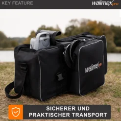 Walimex pro Studiotasche XL – Schwarz – 750 x 300 x 330 mm – Fototasche für Studioblitz, Reflektoren, Stative und anderes Studiozubehör – Foto Equipment Kamerazubehör