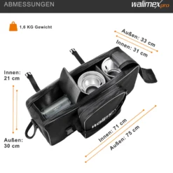 Walimex pro Studiotasche XL – Schwarz – 750 x 300 x 330 mm – Fototasche für Studioblitz, Reflektoren, Stative und anderes Studiozubehör – Foto Equipment Kamerazubehör