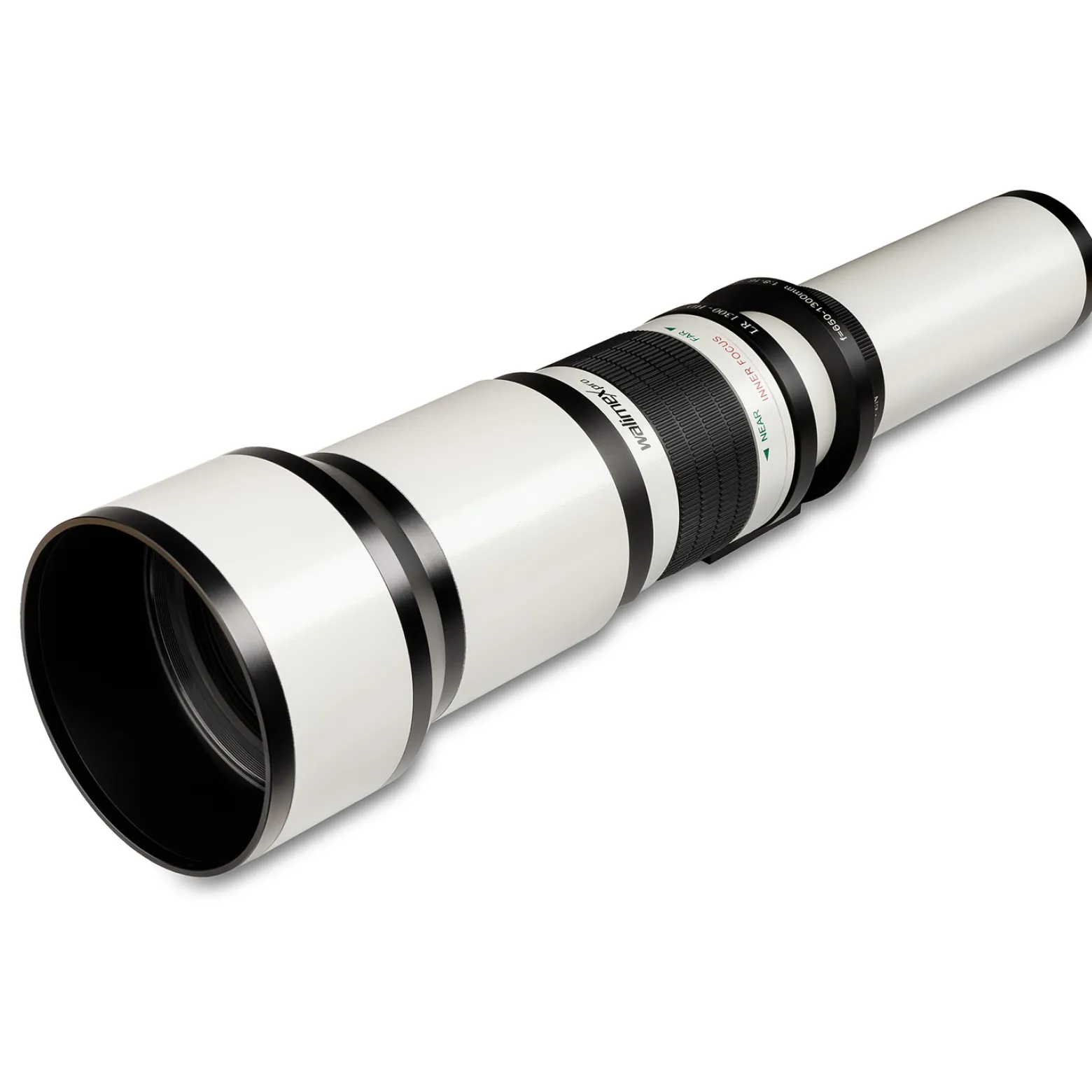 Walimex pro Teleobjektiv 650-1300mm 1:8-16 CSC kompatibel mit Canon RF Objektivbajonett - Manueller Fokus, Zoom-Teleobjektiv für Vollformat & APS-C Sensor - Metall, inkl Aufbewahrungstasche, Deckeln