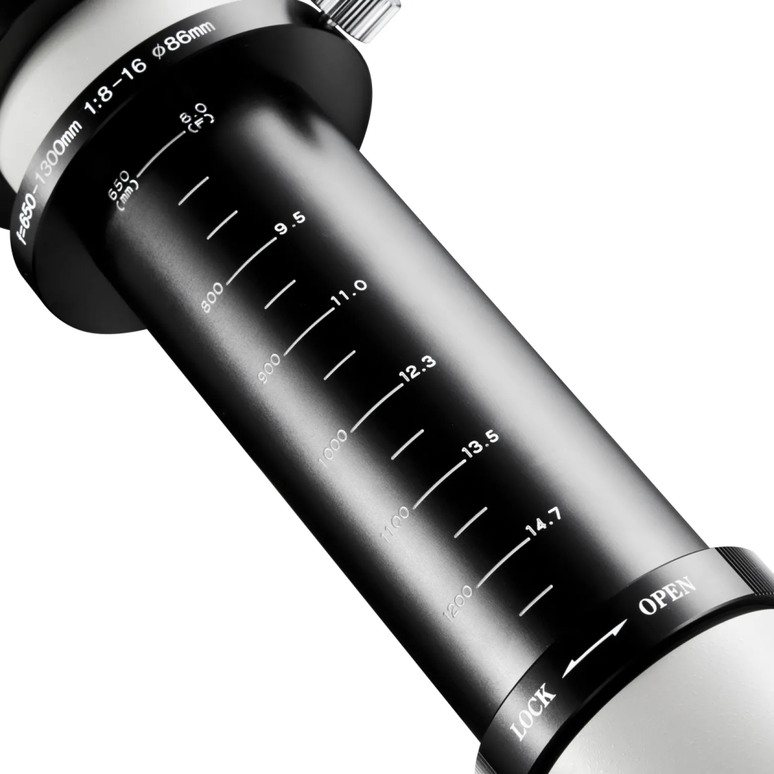 Walimex pro Teleobjektiv 650-1300mm 1:8-16 CSC kompatibel mit Canon RF Objektivbajonett - Manueller Fokus, Zoom-Teleobjektiv für Vollformat & APS-C Sensor - Metall, inkl Aufbewahrungstasche, Deckeln