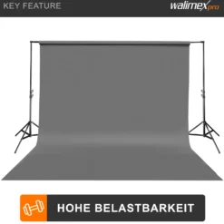 Walimex pro Teleskop Hintergrundstange 120-307 cm Länge bis 6 kg belastbar, Hintergrundsystem Teleskopstange für Fotohintergrund, ideal für Stoffhintergründe, für Fotostudio und Mobil