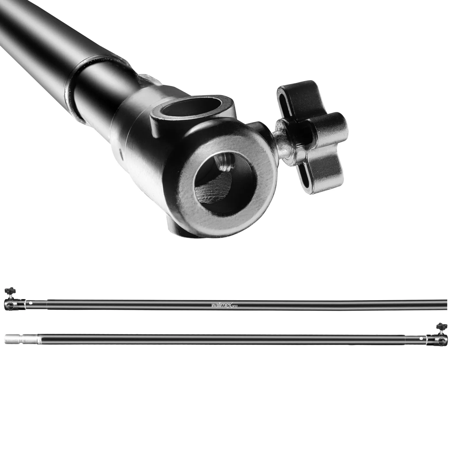 Walimex pro Teleskop Hintergrundstange 225-400 cm Länge bis 6 kg belastbar, Hintergrundsystem Teleskopstange für Fotohintergrund, ideal für Stoffhintergründe, für Fotostudio und Mobil