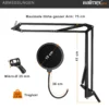 Walimex pro 360° Tischmikrofonarm mit Pop Filter & Windschutz, Mikrofonhalter mit 3/8"-5/8" Adapter, bis 1,8 kg, robuster Mikrofonständer für Tonaufnahmen