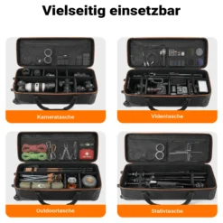 Walimex pro Trolley Studiotasche – Größe L – 1100 x 365 x 290 mm – Großräumig & gepolstert – für Studioequipment, 2-in-1 Funktion mit kugelgelagerten Rollen – Stativtasch, Kameratasche