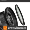 Walimex pro UV-Filter Slim MC 77mm - Schutz vor UV-Strahlen und Verschmutzung, Hochwertige Mehrschichtvergütung, mit äußerst dünner, gering auftragender Metallfassung, Inkl. Schutzhülle