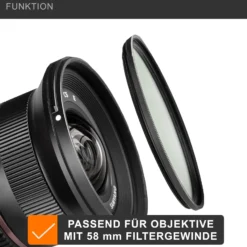 Walimex pro UV-Filter Slim MC 58mm - Schutz vor UV-Strahlen und Verschmutzung, Hochwertige Mehrschichtvergütung, mit äußerst dünner, gering auftragender Metallfassung, Inkl. Schutzhülle