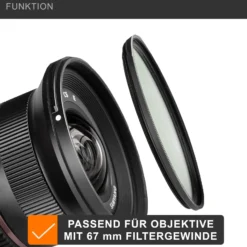 Walimex pro UV-Filter Slim MC 67mm - Schutz vor UV-Strahlen und Verschmutzung, Hochwertige Mehrschichtvergütung, mit äußerst dünner, gering auftragender Metallfassung, Inkl. Schutzhülle