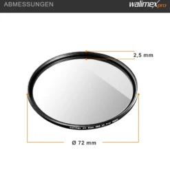 Walimex pro UV-Filter Slim Super DMC 72mm - besonders hochwertiger UV Filter Objektivfilter, Slim – nur 2,5 mm,16x Super DMC Vergütung, für Objektivschutz und brilliante Farben, mit Box