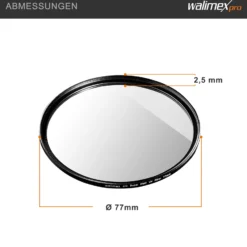 Walimex pro UV-Filter Slim Super DMC 77mm - besonders hochwertiger UV Filter Objektivfilter, Slim – nur 2,5 mm,16x Super DMC Vergütung, für Objektivschutz und brilliante Farben, mit Box