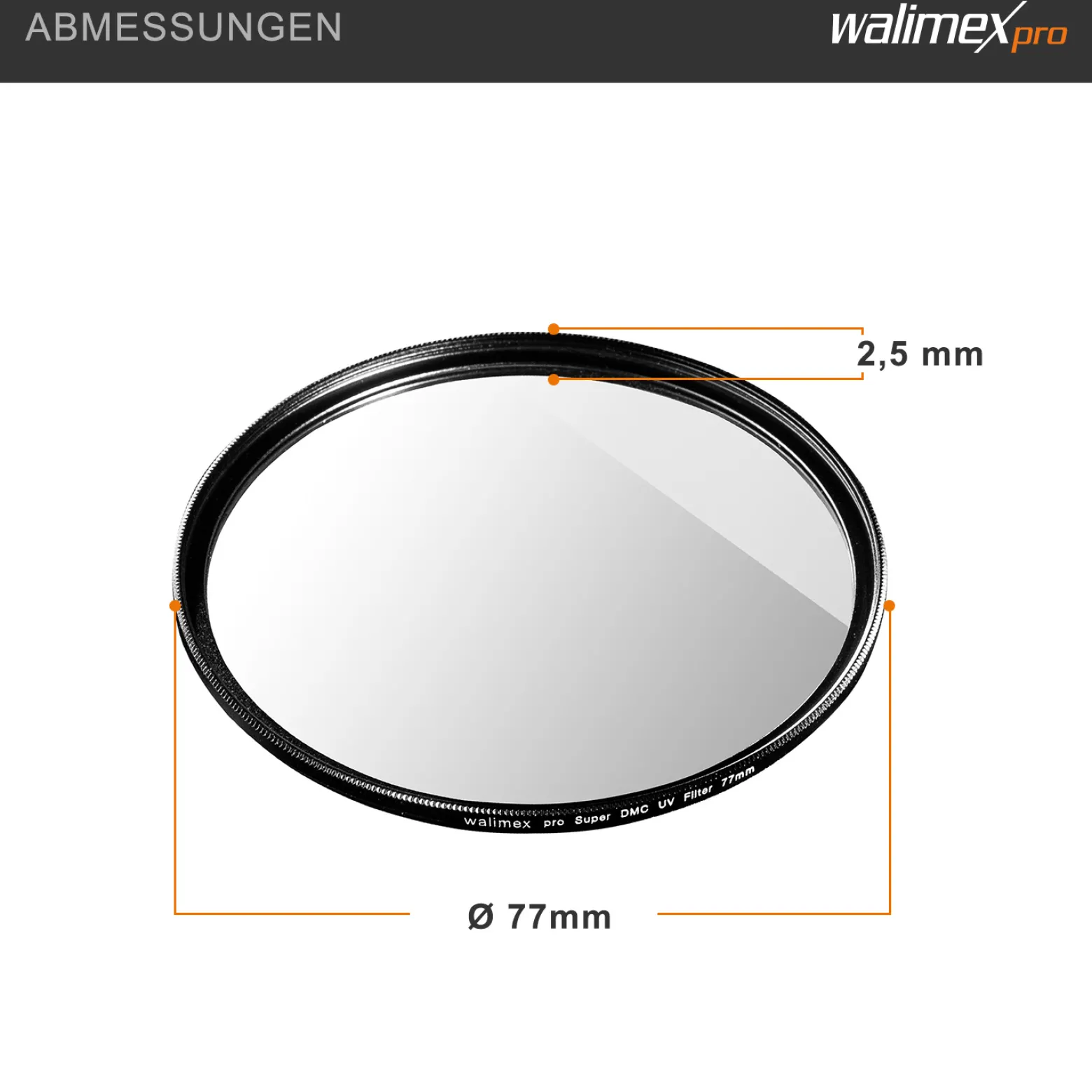 Walimex pro UV-Filter Slim Super DMC 77mm - besonders hochwertiger UV Filter Objektivfilter, Slim – nur 2,5 mm,16x Super DMC Vergütung, für Objektivschutz und brilliante Farben, mit Box