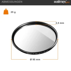 Walimex pro UV-Filter Slim Super DMC 95mm - besonders hochwertiger UV Filter Objektivfilter, Slim – nur 2,5 mm,16x Super DMC Vergütung, für Objektivschutz und brilliante Farben, mit Box