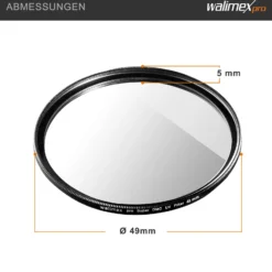 Walimex pro UV-Filter Slim Super DMC 49mm - besonders hochwertiger UV Filter Objektivfilter, Slim – nur 2,5 mm,16x Super DMC Vergütung, für Objektivschutz und brilliante Farben, mit Box