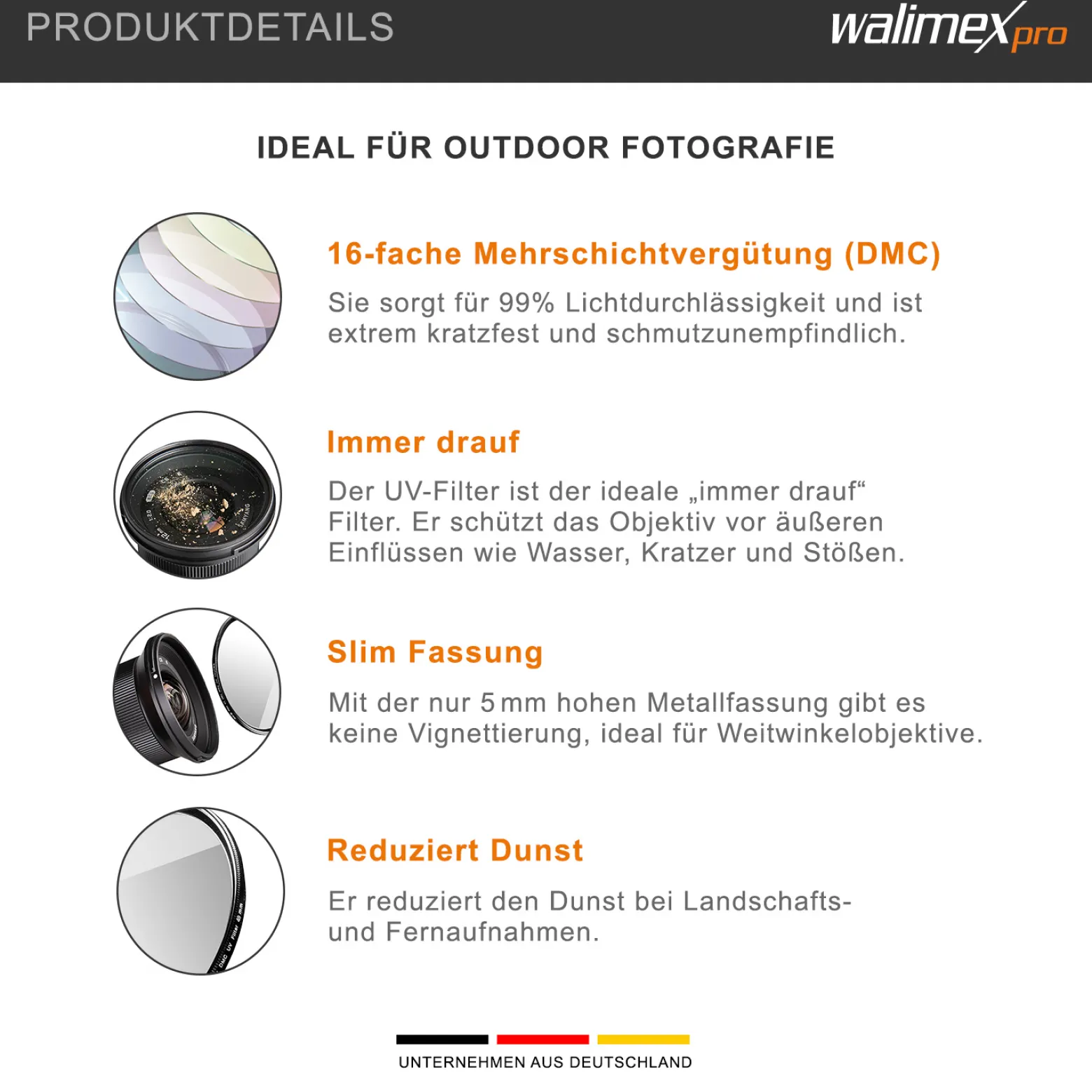 Walimex pro UV-Filter Slim Super DMC 86mm - besonders hochwertiger UV Filter Objektivfilter, Slim – nur 2,5 mm,16x Super DMC Vergütung, für Objektivschutz und brilliante Farben, mit Box