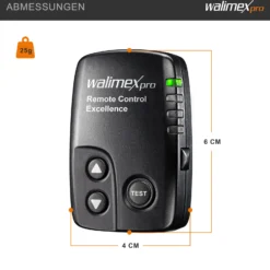 Walimex pro VE & VC & Newcomer Studioblitz Auslöser - Kabellose Fernsteuerung bis zu 30 m, Blitzauslöser mit 16 Kanäle, 4 Gruppen, 1/160 Sek. Synchronisation - Perfekt für schnelle Bewegungen