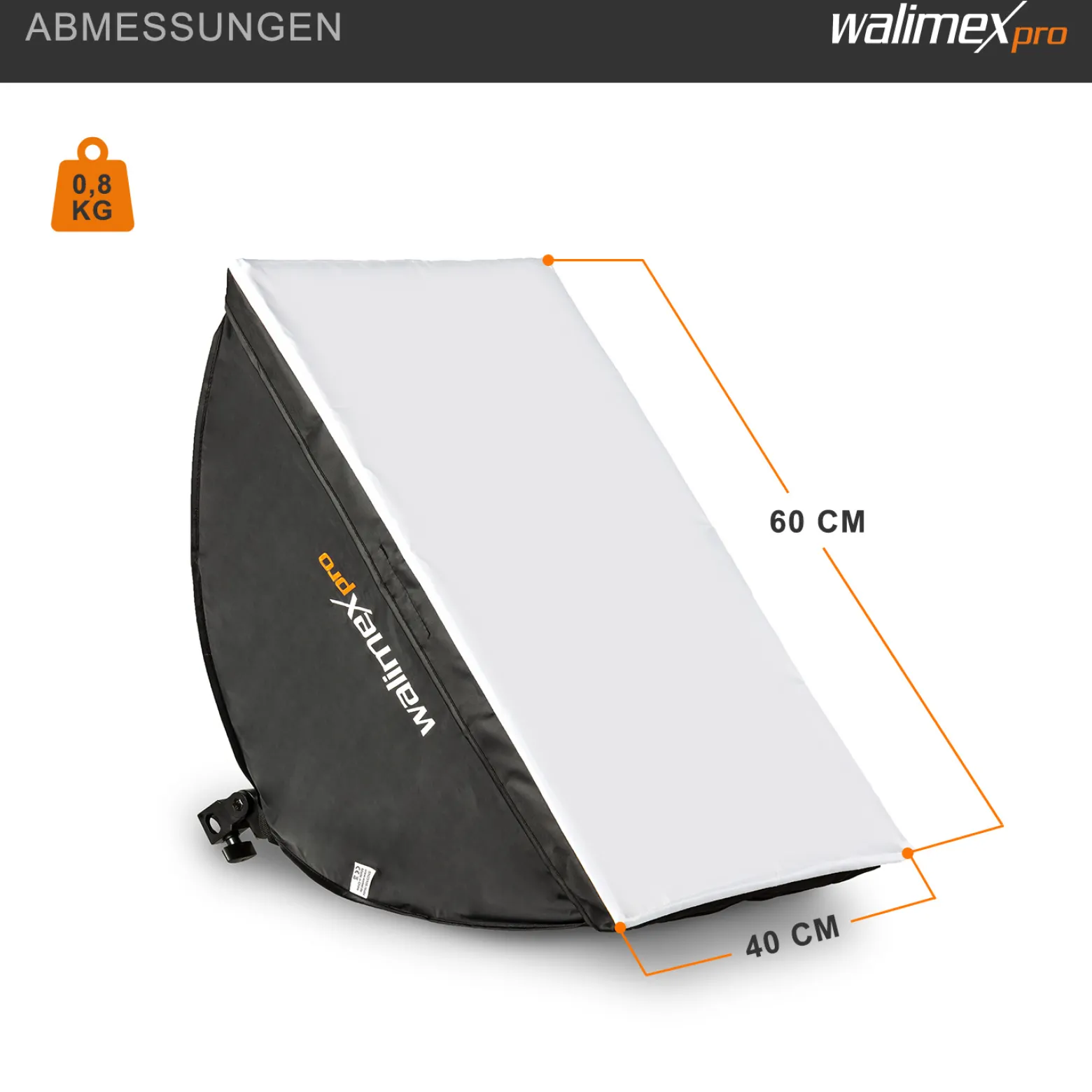 Walimex pro Video-Beleuchtung mit 60 W LED Softbox 40 x 60 cm, leistungsstarkes Dauerlicht für Fotostudio mit Diffusor und Fernbedienung, Bi-Color Videoleuchte