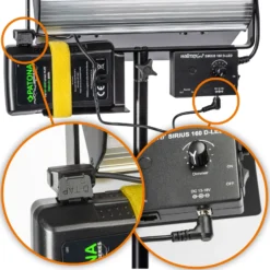 Walimex pro V-Mount Kabel für Sirius LED Leuchten, Kabel kompatibel mit V-Mount Akku, flexible Stromversorgung für Flächenleuchte, mobile Studio-Beleuchtung