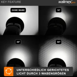 Walimex pro Wabenset 3-teilig für Standardreflektoren, Waben mit 10°, 30° und 60° Abstrahlwinkel für gerichtetes Licht