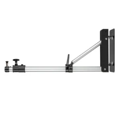 Walimex pro Wand-Lampenstativ 70-120cm – schwarz/silberfaben – 90 x 700 x 190 mm – Max. Traglast 6 kg – mit Spigot – Ständer Wandhalter für Studiolicht Studioblitz
