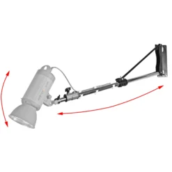 Walimex pro Wand-Lampenstativ 120-215 cm – schwarz – 1200 x 250 x 80 mm – Max. Traglast 4 kg – mit Spigot – Ständer Wandhalter für Studiolicht Studioblitz