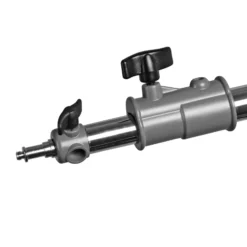 Walimex pro Wand-Lampenstativ 120-215 cm – schwarz – 1200 x 250 x 80 mm – Max. Traglast 4 kg – mit Spigot – Ständer Wandhalter für Studiolicht Studioblitz