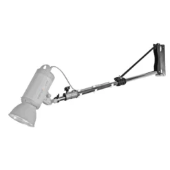 Walimex pro Wand-Lampenstativ 120-215 cm – schwarz – 1200 x 250 x 80 mm – Max. Traglast 4 kg – mit Spigot – Ständer Wandhalter für Studiolicht Studioblitz