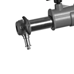 Walimex pro Wand-Lampenstativ 120-215 cm – schwarz – 1200 x 250 x 80 mm – Max. Traglast 4 kg – mit Spigot – Ständer Wandhalter für Studiolicht Studioblitz