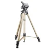 Walimex pro WT-3530 Basic-Stativ 146 cm bronzefarben, Dreibein Fotostativ höhenverstellbar 56-146 cm, Kamerastativ mit Wasserwaage, 3D-Neiger und 65 mm Schnellwechselplatte