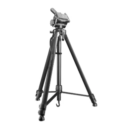 Walimex pro WT-3570 Basic-Stativ 168 cm schwarz, Kamerastativ mit Wasserwaage und 3D-Videoneiger, Dreibein Reisestativ mit Tragetasche, Tripod für DSLR, DSLM, System-, Digital- und Action Kameras