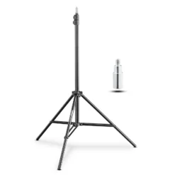 Walimex pro WT-803 Lampenstativ höhenverstellbar bis 208 cm, Lichtstativ aus Aluminium mit Tasche + Adapter, Studiostativ max. Traglast 3,5 kg, Blitzstativ für Studio und Mobil