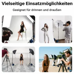 Walimex pro WT-806 Lichtstativ + Sandsack Set, Fotostativ bis 256 cm mit Federdämpfung und befüllbarer Gewichtssack