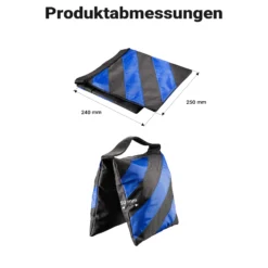 Walimex pro WT-806 Lichtstativ + Sandsack Set, Fotostativ bis 256 cm mit Federdämpfung und befüllbarer Gewichtssack