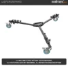 Walimex pro WT-600 Stativwagen für Dreibein- und Lampenstative, Transport Wagen Aluminium bis 10 kg Traglast, Stativ Zubehör für Studiofotografie