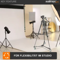 Walimex pro WT-600 Stativwagen für Dreibein- und Lampenstative, Transport Wagen Aluminium bis 10 kg Traglast, Stativ Zubehör für Studiofotografie