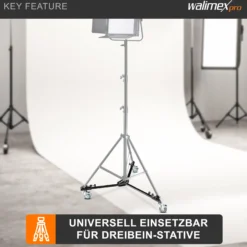 Walimex pro WT-600 Stativwagen für Dreibein- und Lampenstative, Transport Wagen Aluminium bis 10 kg Traglast, Stativ Zubehör für Studiofotografie